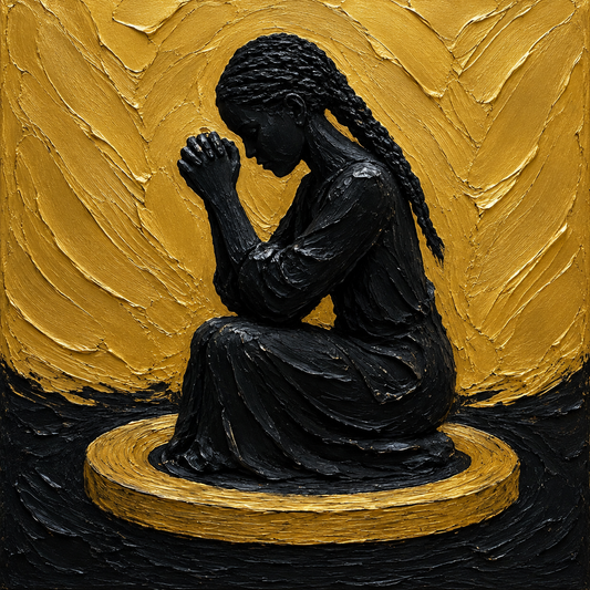 Woman Figurine Praying (Metal)