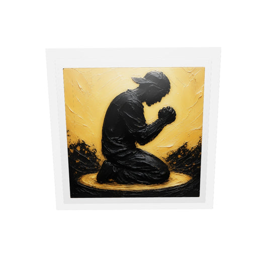 Man Figurine Praying (Canvas)