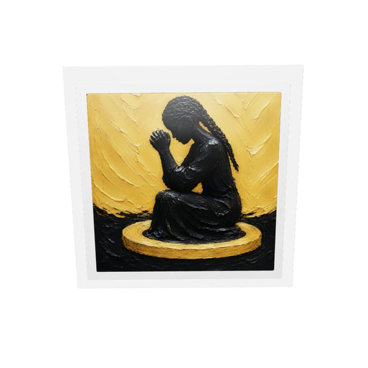 Woman Figurine Praying (Canvas)